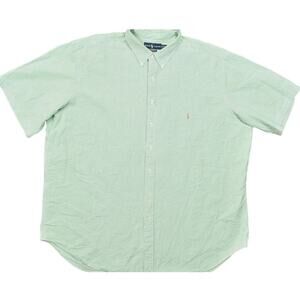 Polo Ralph Lauren 3XLT Green Cotton Blend Shirt Classic Fit Striped